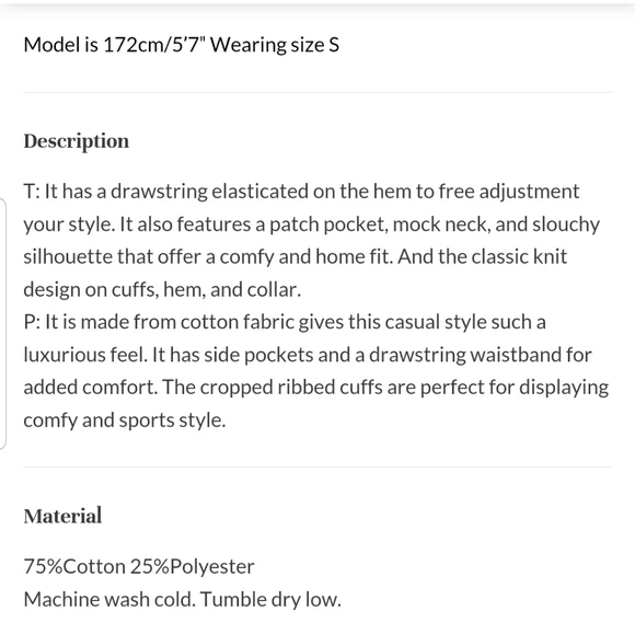 NWT Drawstring Hem Sweatshirt & Balloon Sweatpants Set (Dove Purple) -NAP - Picture 4 of 13